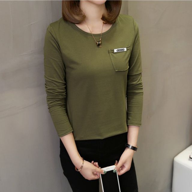 Everose-Long-Sleeve Pocketed T-Shirt