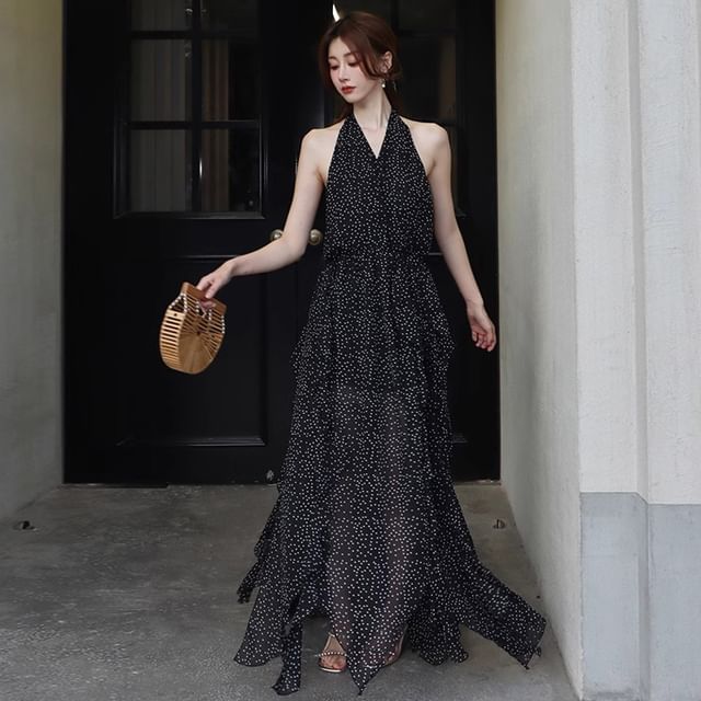 boheme maxi dress Boho Maxi Dress/tribal Print/open Back Dress/women's Summer Dress/
