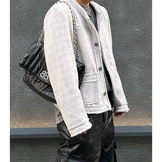 SeoulPop-Unisex Tweed Jacket