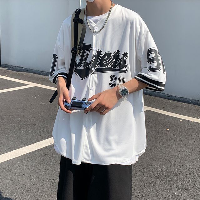 Kid Hip Hop Clothing Cardigan T Shirt Baseball Jersey Top