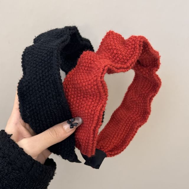 Kayochs-Ruffle Knitted Headband