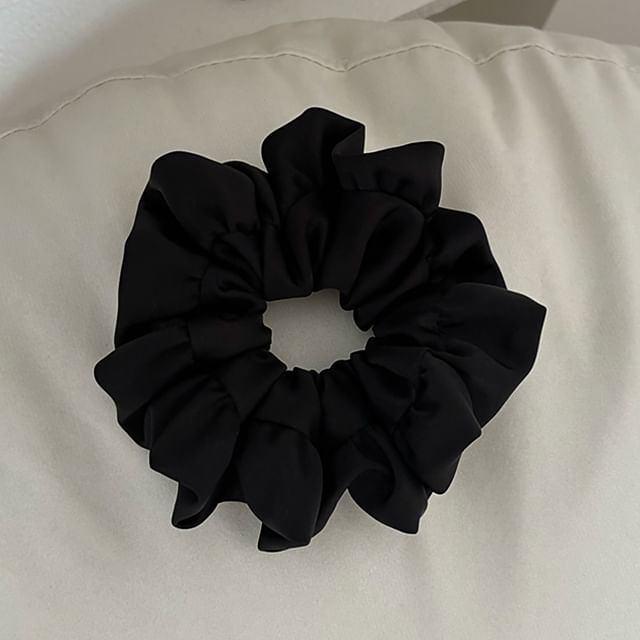 Allyrinta-Plain Ruffle Satin Scrunchie