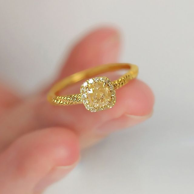 Seirios-Square Rhinestone Alloy Ring