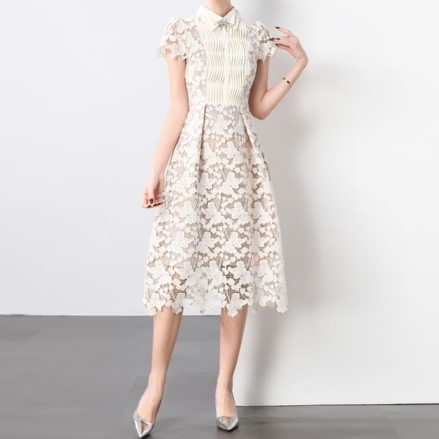 green emerald velvet dress Baltic Born Womens Piper Eyelet Midi Dress | Off White + Blue Floral main image 1
