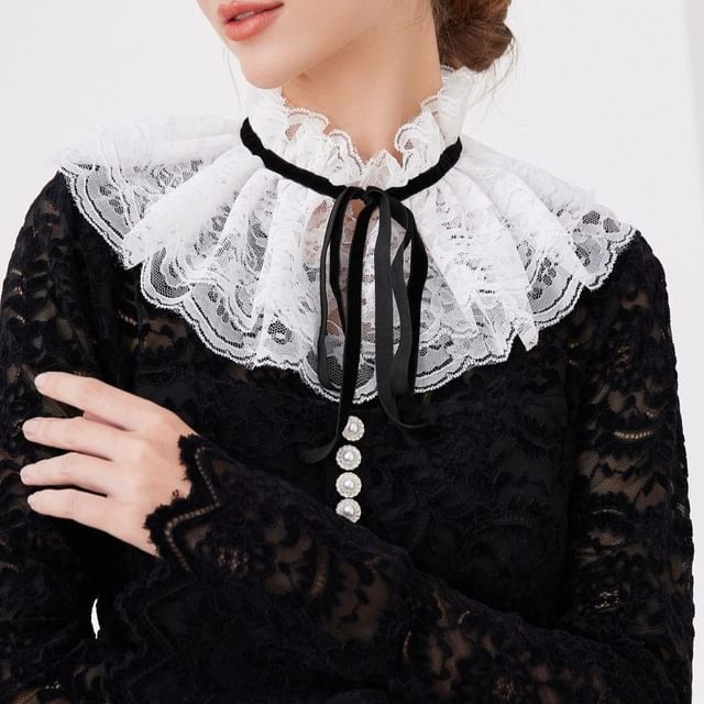 MIOW-Lace Ruffle Decorative Collar