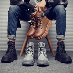 HANO - Lace-Up Buckled Short Boots HANO - Lace-Up Buckled Short Boots