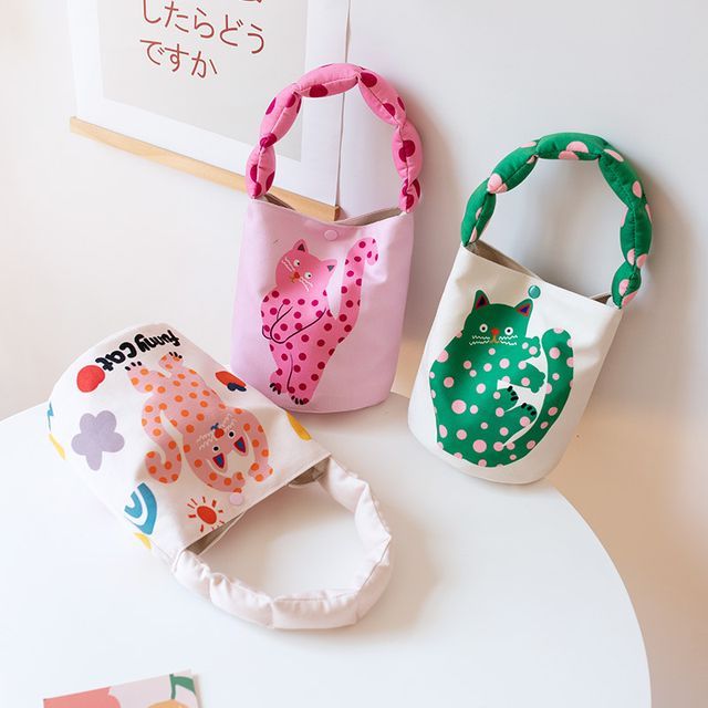cat print lunch bag