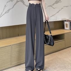 High-Waist Cropped Tapered Dress Pants