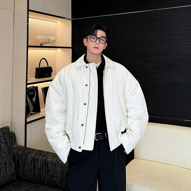 ravewider Plain Zip Puffer Jacket YesStyle