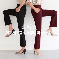 CLICK - Flat-Front Boot-Cut Dress Pants CLICK - Flat-Front Boot-Cut Dress Pants