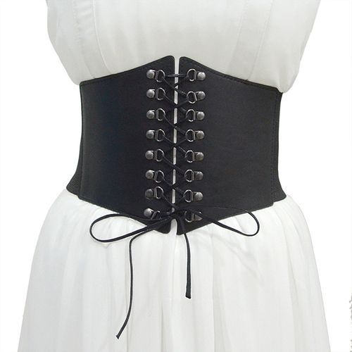 Shoreanna - Elastic Faux Leather Corset Belt