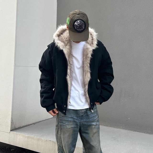 DragonRoad-Fleece-Lined Hooded Zip-Up Jacket