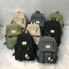 Mulgam - Lettering Patch Nylon Backpack / Panda Bag Charm Mulgam - Lettering Patch Nylon Backpack / Panda Bag Charm
