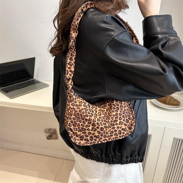 Indenis-Leopard Print Shoulder Bag