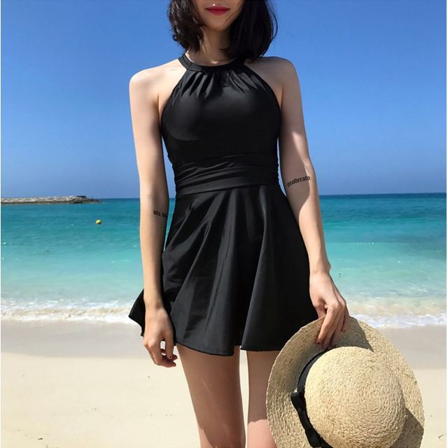 Sabbia - Halter Strappy Swim Dress | YesStyle