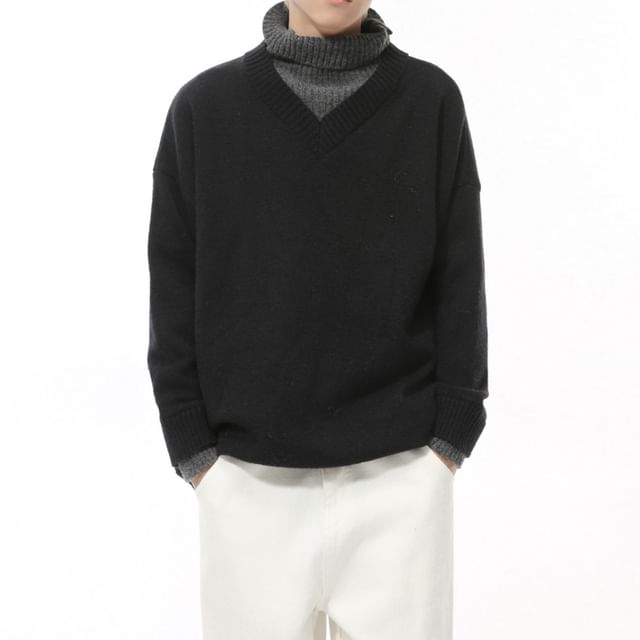 FAERIS-Mock Two-Piece Turtleneck Sweater