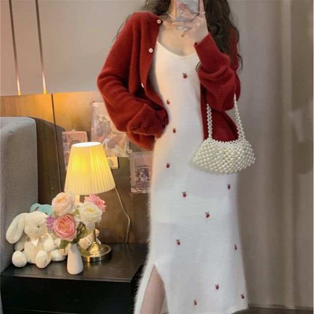 GOUB - Spaghetti Strap Strawberry Knit 