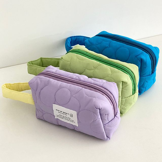 quilted makeup pouch