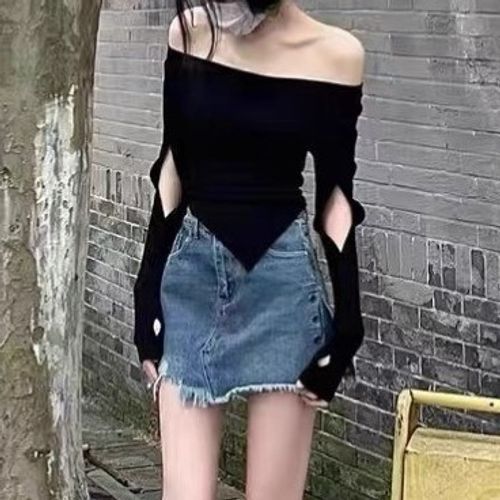 Denim Shorts Off Shoulder Top And Denim Skirt Wholesale Children