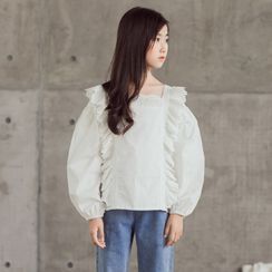Cuckoo - Kids Long-Sleeve Ruffle Blouse Cuckoo - Kids Long-Sleeve Ruffle Blouse