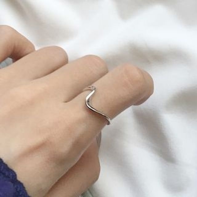 Forainer-925 Sterling Silver Wavy Ring