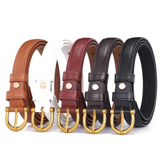 Kinoxslone-Faux Leather Thin Belt