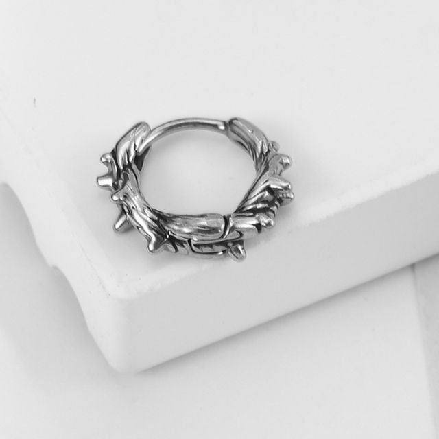 Prushia-Irregular Stainless Steel Hoop Earring