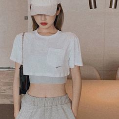 Windflower - Short-Sleeve Cropped T-Shirt / Sports Bra Windflower - Short-Sleeve Cropped T-Shirt / Sports Bra