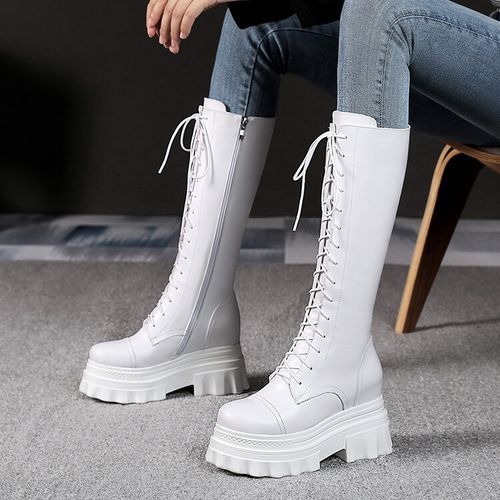 Genuine leather tall boots best sale