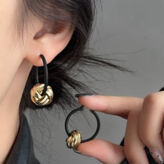 Baburu-Sterling Silver Alloy Hoop Earring