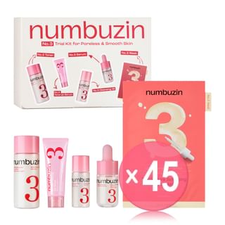numbuzin - No.3 Trial Kit for Poreless & Smooth Skin (x45) (Bulk Box)