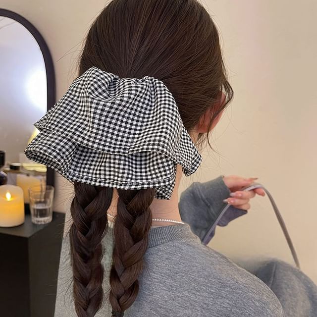 Show Mind-Gingham Hair Tie