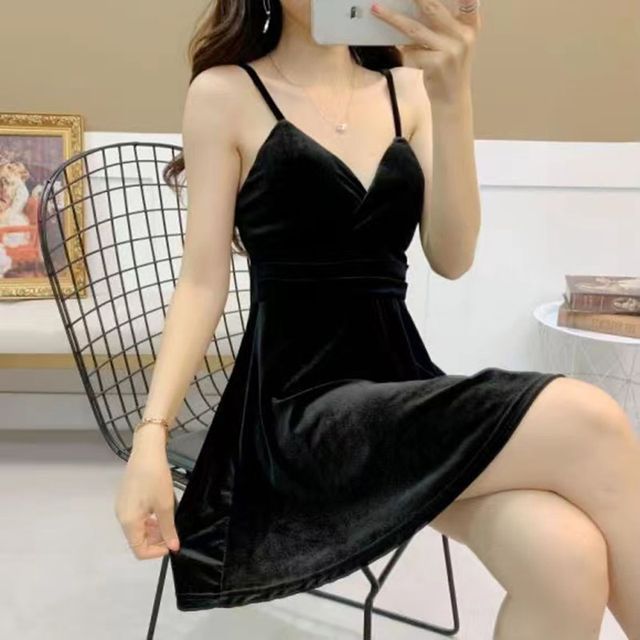 Everose-Spaghetti Strap Mini A-Line Dress