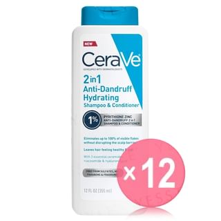 CeraVe - 2-In-1 Anti-Dandruff Hydrating Shampoo & Conditioner (x12) (Bulk Box)