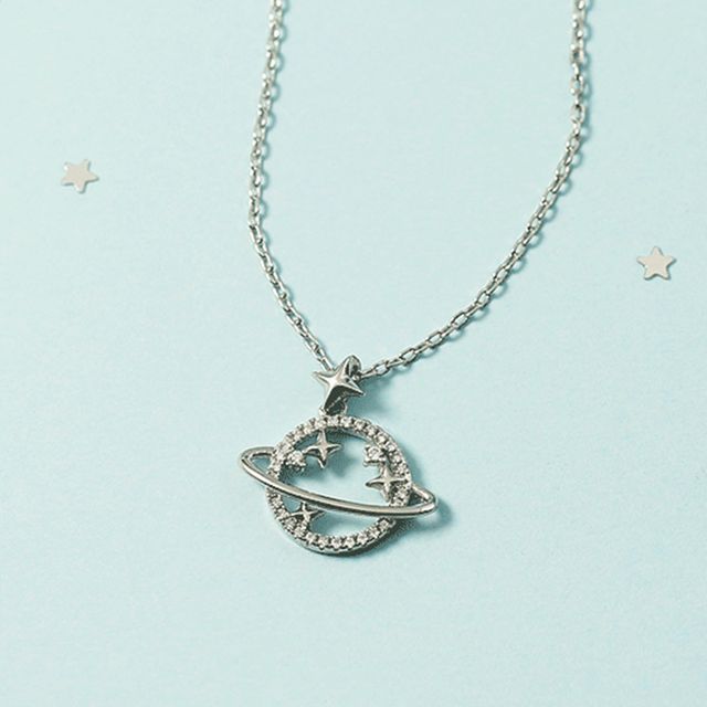 Forainer Rhinestone Planet Necklace 