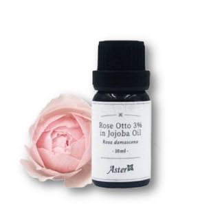 Aster Aroma - 3% Rose Otto Pure Essential Oil (Rosa Damascena) in Organic Jojoba Oil  (Simmondsia Sinensis)