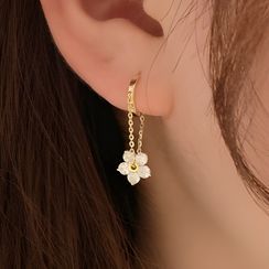 Catalunya - Gold Flower Rhinestone Dangle Earring