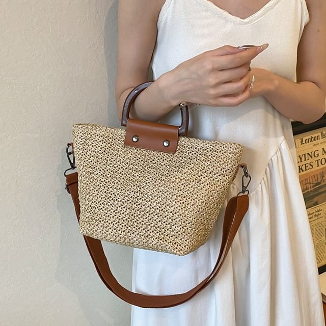 KOCORE-Straw Crossbody Tote Bag