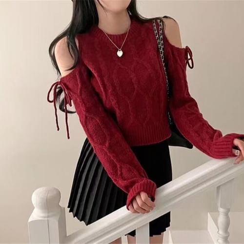 Sweater with shoulder discount bow