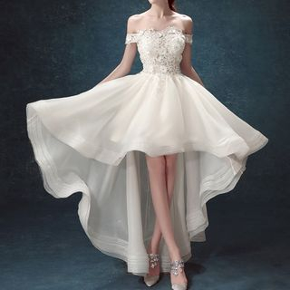 Fioridi Off Shoulder High Low Wedding Dress Yesstyle