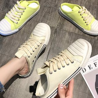 canvas sneaker mules
