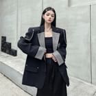 RONIN - Rhinestone Panel Button-Up Plain Blazer | YesStyle