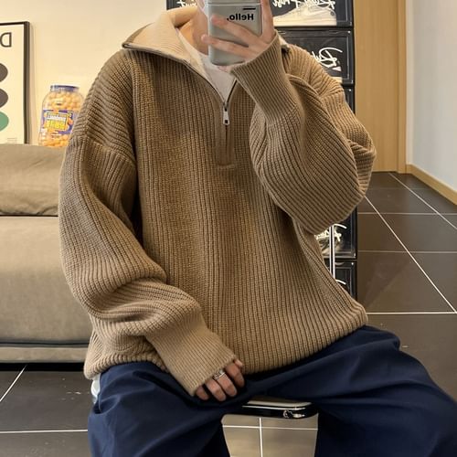 Half cheap collar sweater