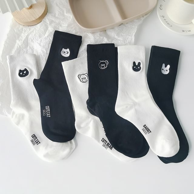 Mimiyu - Set Of 3 Pairs: Animal Socks | YesStyle