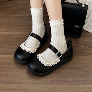 Lace Trim Mary Jane Shoes