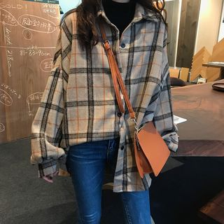 Pinatra - Plaid Oversized Flannel Shirt 