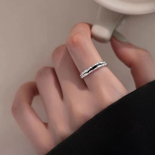 Toinianimos-Sterling Silver Rhinestone Layered Ring