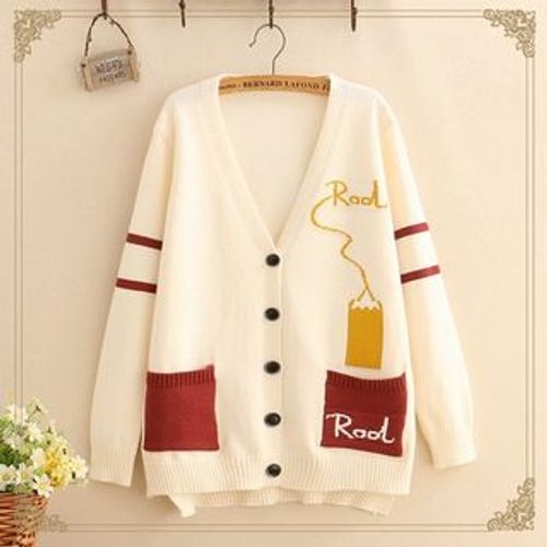 【IONSEOUL】Poblin Pocket Knit Cardigan 4JH405 Simple Yoke Cardigan