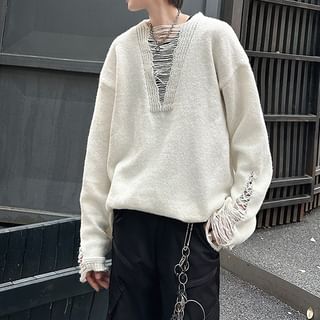 Hushgrain-Plain Distressed Sweater