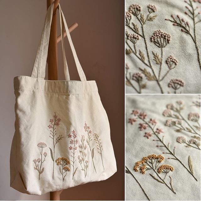 Embroidered Floral Tote store Bag